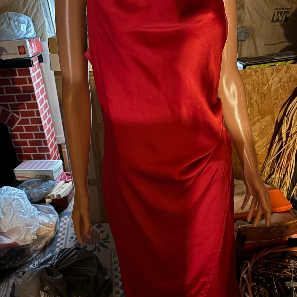 Ladies Re Named Elegant Red Maxi Dress Size L